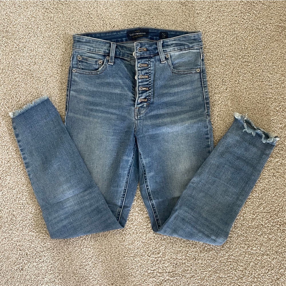 Lucky Brand High Rise Button Fly Cropped Jeans Size 27